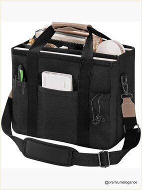 Canvas Tote Bag with Multi Pockets Crossbody Handbag for Women